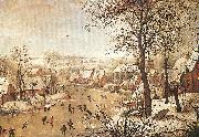 BRUEGHEL, Pieter the Younger Winter Landscape with a Bird-trap USA oil painting artist